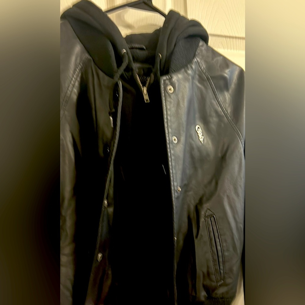 Like New! Obey Propaganda faux leather bomber jacket